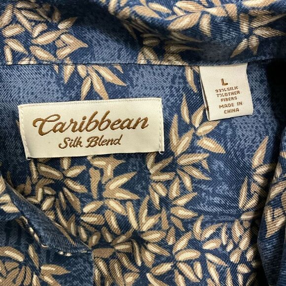 CARIBBEAN Silk Blend Hawaiian Shirt - Picture 4 of 4